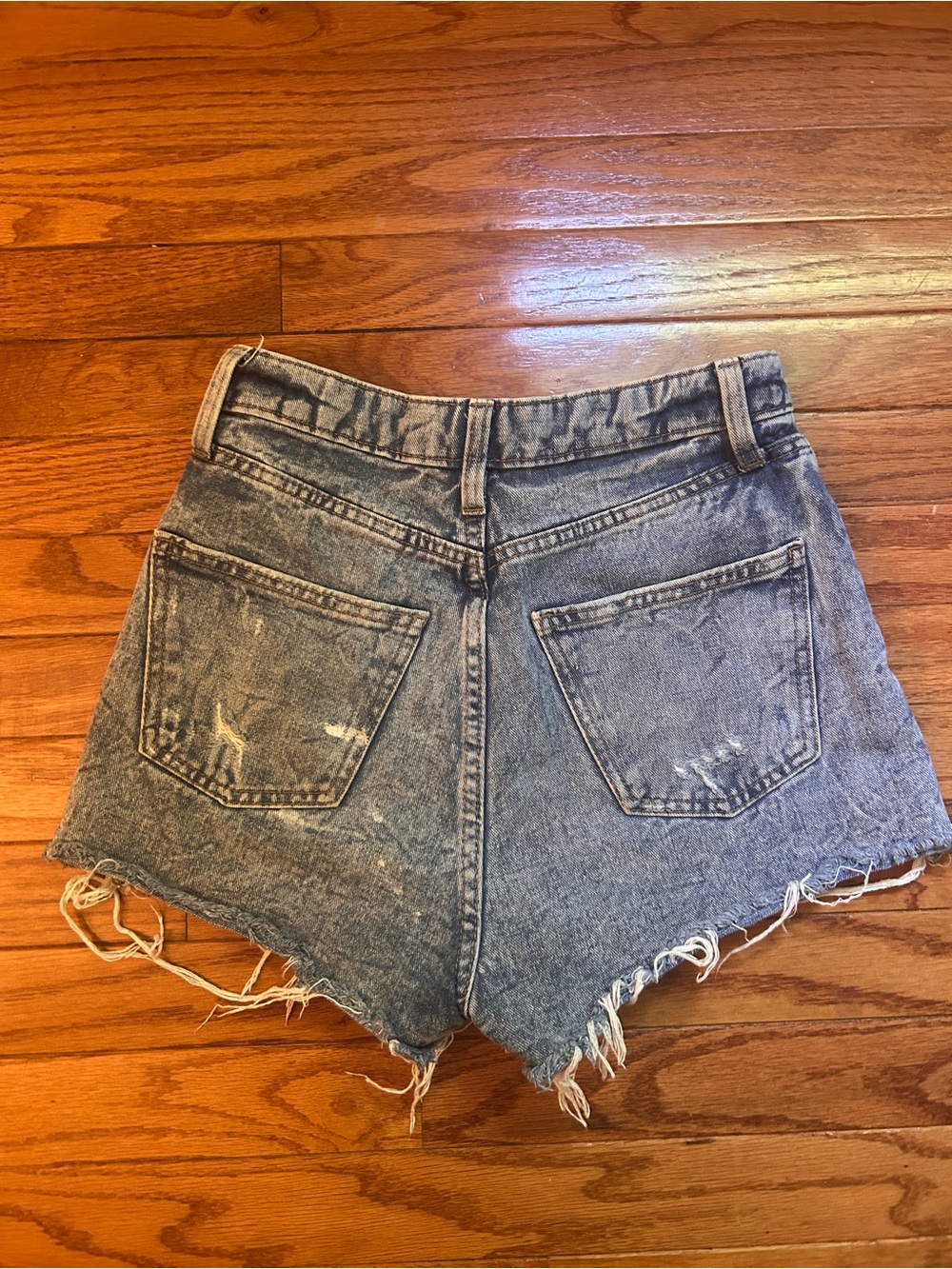 wild fable Distressed High Waist Denim Shorts - Blue - Picture 2 of 3